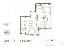 4-комн.апарт., 189 м², этаж 2
