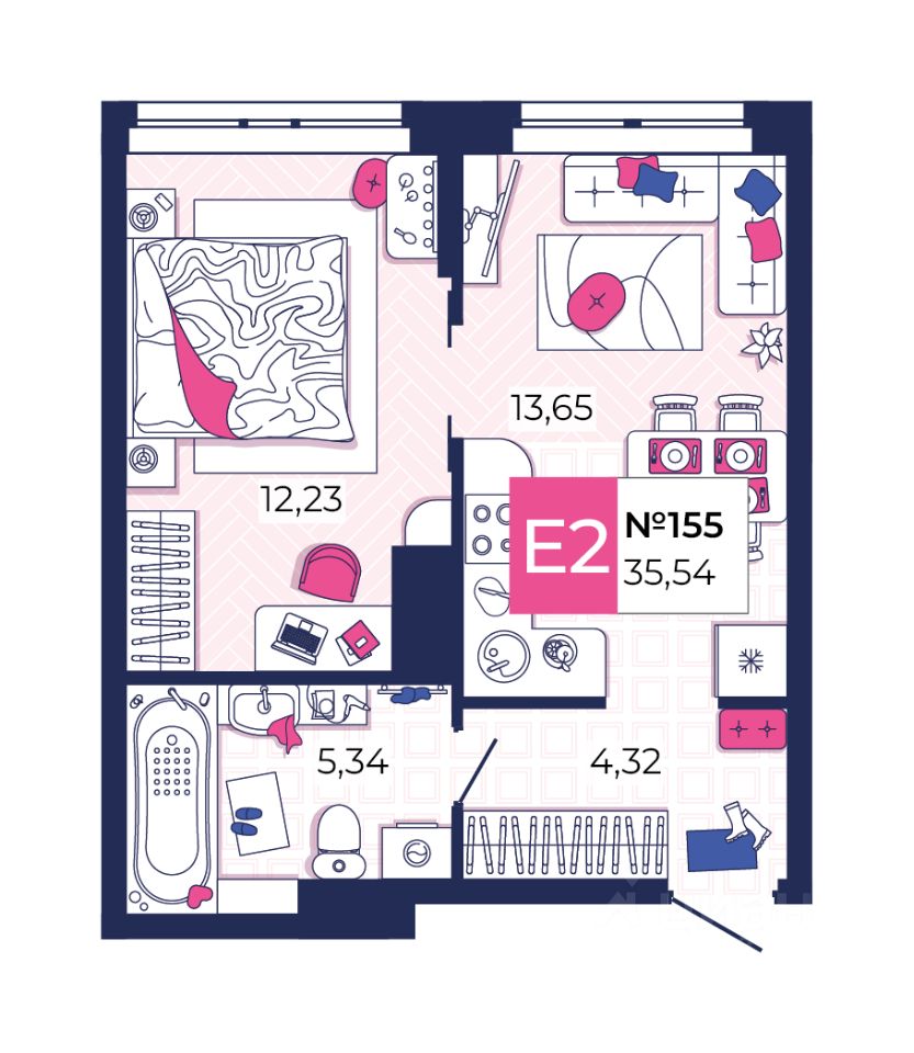 Продается1-комн.квартира,35,54м²