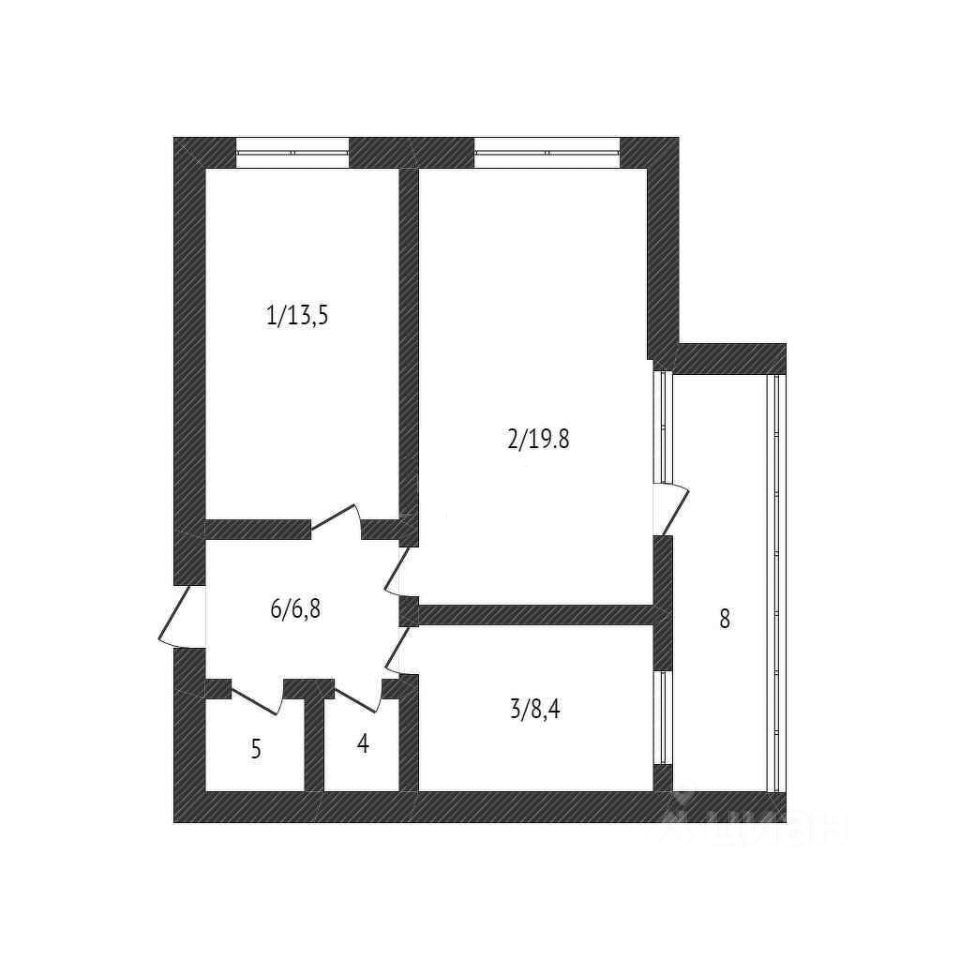 Купить двухкомнатную квартиру 54м² 14, Балашиха, Московская область,  Балашихинский район, Балашиха городской округ, Гагарина микрорайон, м.  Щёлковская - база ЦИАН, объявление 296688930