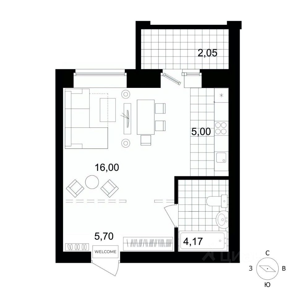 Продажа однокомнатной квартиры 30,9м² ул. Гвардейская, 3А, Березовский,  Свердловская область, м. Проспект Космонавтов - база ЦИАН, объявление  296696764