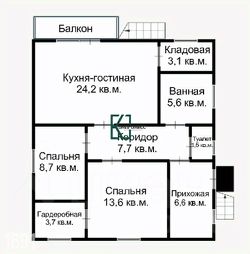 1-этаж. дом 75 м²