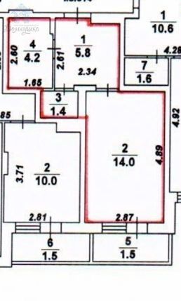 1-комн.кв., 25 м², этаж 14