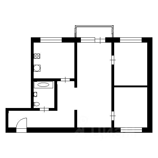 Планировка этой квартиры по данным Циан