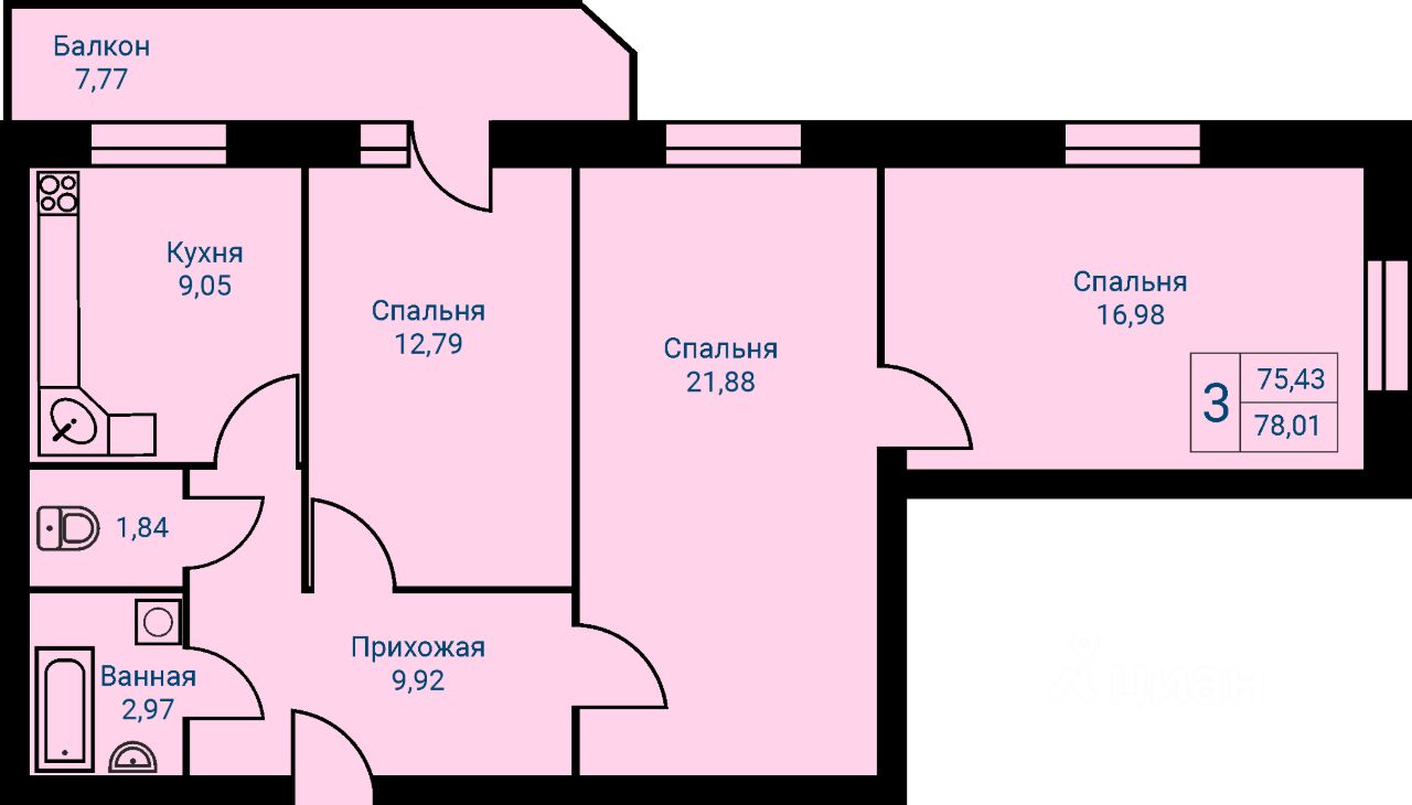 Купить 3-комнатную квартиру в Первоуральске, продажа трехкомнатных квартир  во вторичке и первичке на Циан. Найдено 71 объявление