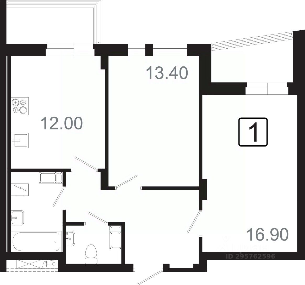 Купить двухкомнатную квартиру 61м² ул. Павлуновского, Курск, Курская  область - база ЦИАН, объявление 295762596