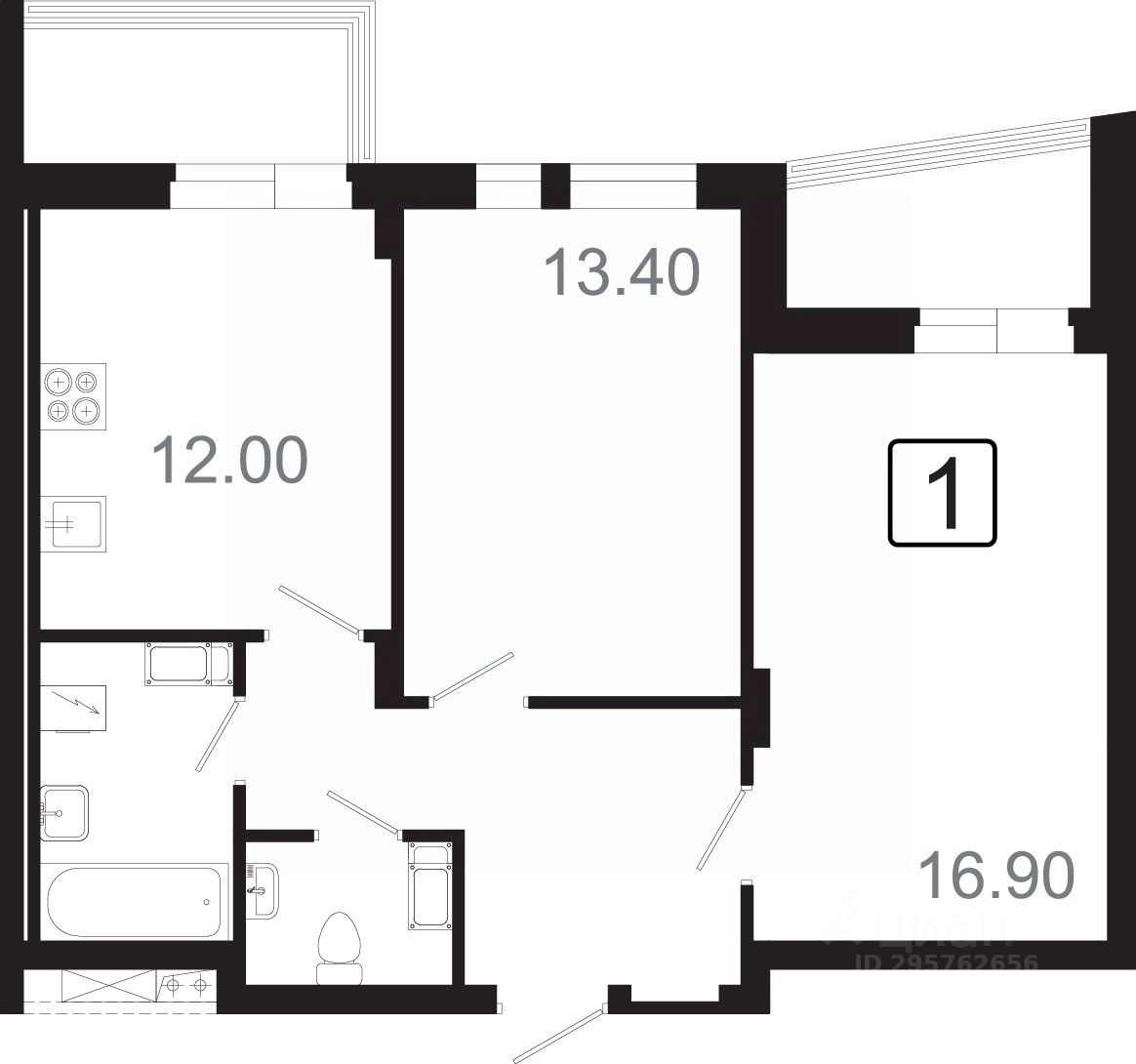 Купить двухкомнатную квартиру 62,9м² ул. Павлуновского, Курск, Курская  область - база ЦИАН, объявление 295762656