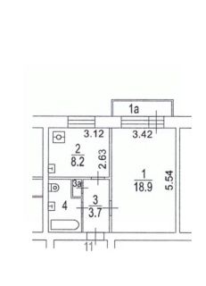 1-комн.кв., 36 м², этаж 4
