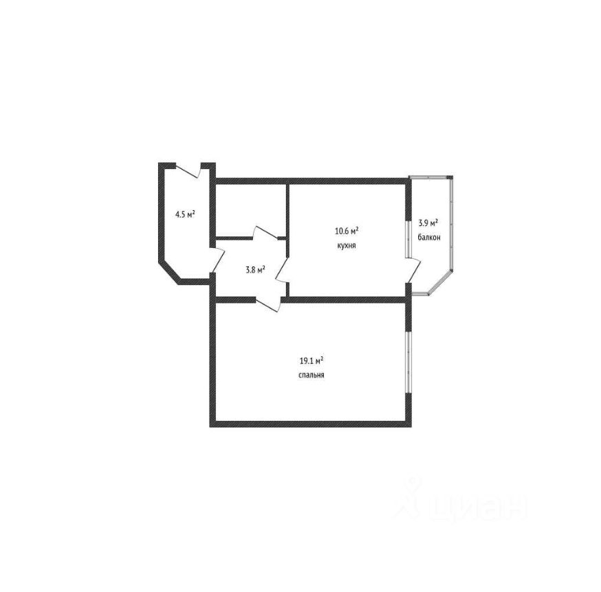 Планировка этой квартиры по данным Циан