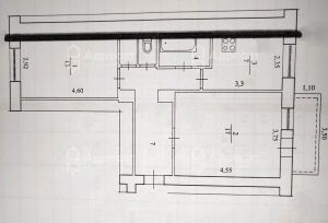 2-комн.кв., 53 м², этаж 4