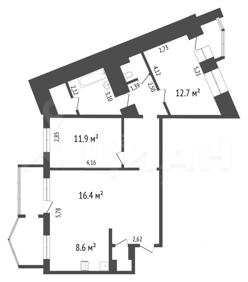 Продаю трехкомнатную квартиру 82м² Холмогорская ул., 2в, Пермь, Пермский  край - база ЦИАН, объявление 297194519