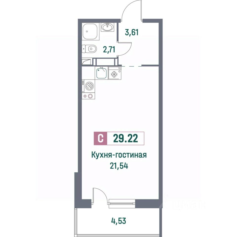 Купить квартиру-студию 30 кв.м. в Мурино, продажа квартир-студий 30 м2.  Найдено 582 объявления.