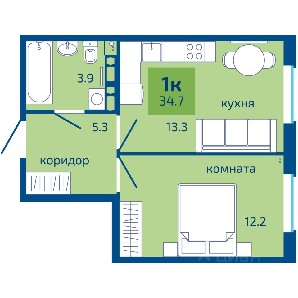 Купить 1-комнатную квартиру в микрорайоне Вышка II в городе Пермь, продажа  однокомнатных квартир во вторичке и первичке на Циан. Найдено 81 объявление