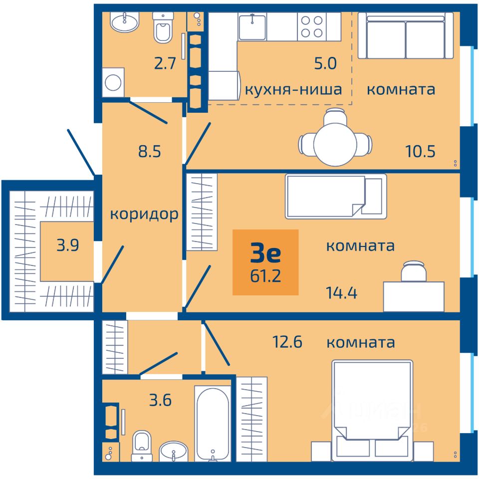 Купить 3-комнатную квартиру на улице Целинная в городе Пермь, продажа  трехкомнатных квартир во вторичке и первичке на Циан. Найдено 44 объявления