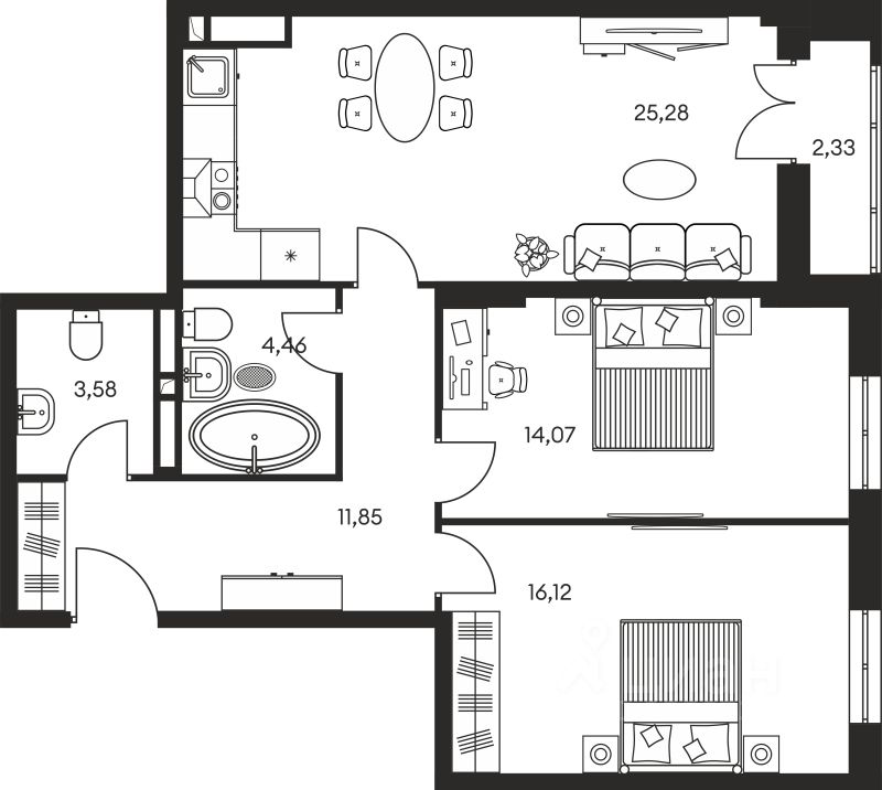 Продается3-комн.квартира,78,68м²