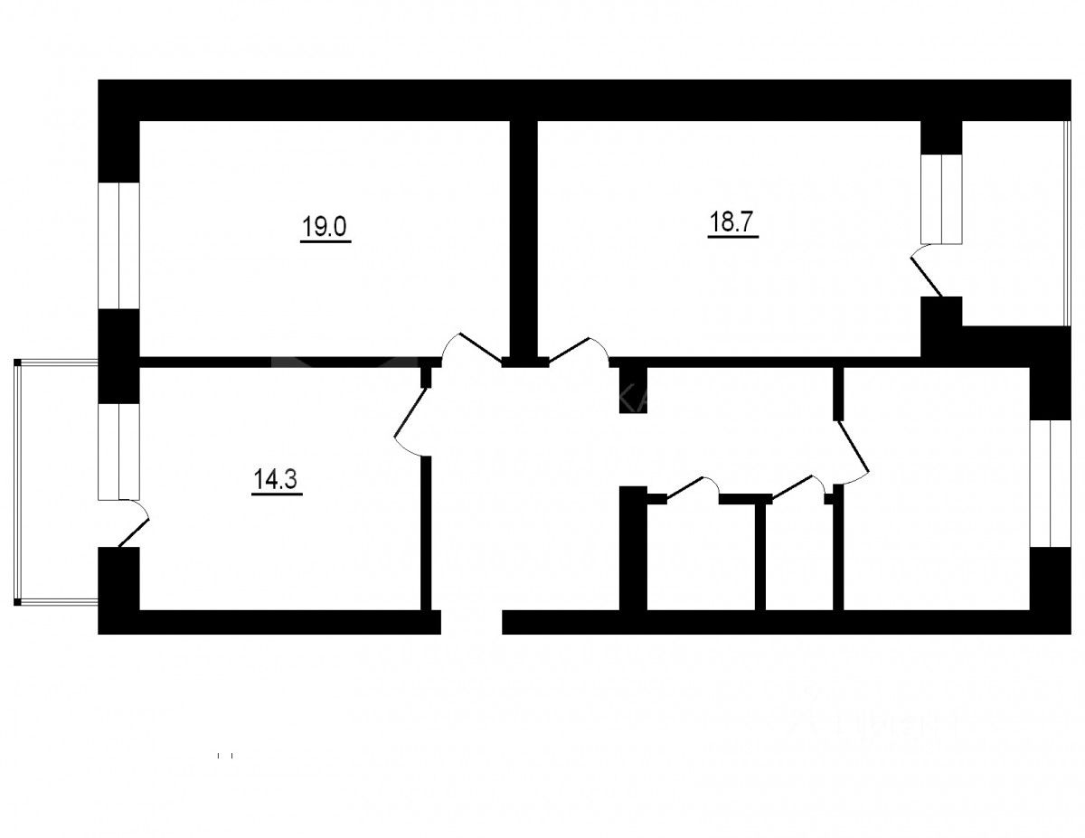 Продажа трехкомнатной квартиры 79м² ул. Серова, 13, Омск, Омская область -  база ЦИАН, объявление 297436741