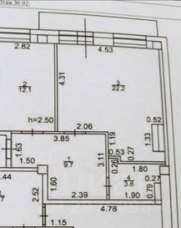 2-комн.кв., 47 м², этаж 2