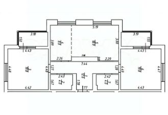 3-комн.кв., 93 м², этаж 9