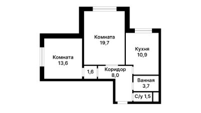 2-комн.кв., 58 м², этаж 9