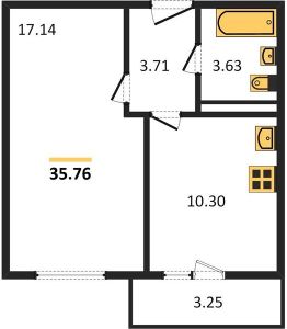 1-комн.кв., 36 м², этаж 5