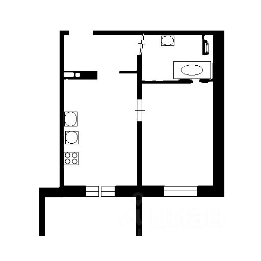 Планировка этой квартиры по данным Циан