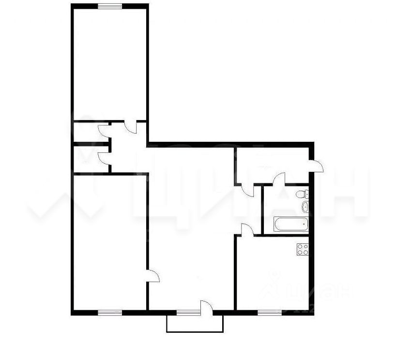 Планировка этой квартиры по данным Циан