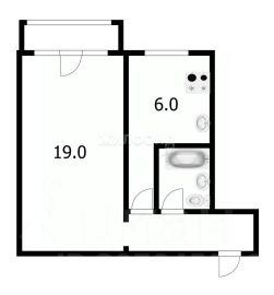 1-комн.кв., 32 м², этаж 2