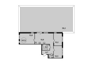 3-комн.кв., 107 м², этаж 2