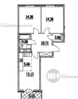 2-комн.кв., 67 м², этаж 6