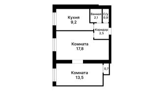 2-комн.кв., 48 м², этаж 6