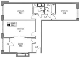 3-комн.кв., 77 м², этаж 5