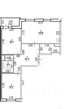 3-комн.кв., 75 м², этаж 17