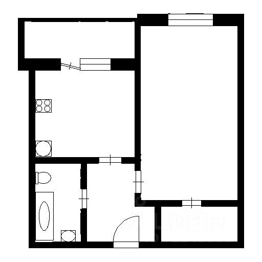 Планировка этой квартиры по данным Циан