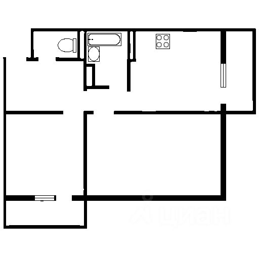 Планировка этой квартиры по данным Циан