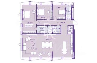 4-комн.апарт., 185 м², этаж 2