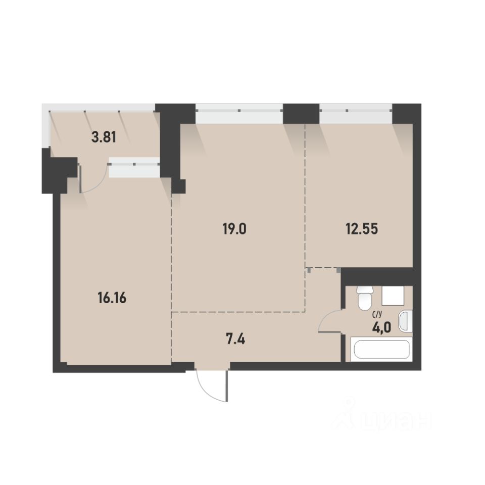 Продажа квартиры свободной планировки 63,5м² 5, Шелехов, Иркутская область,  5-й квартал - база ЦИАН, объявление 298204171