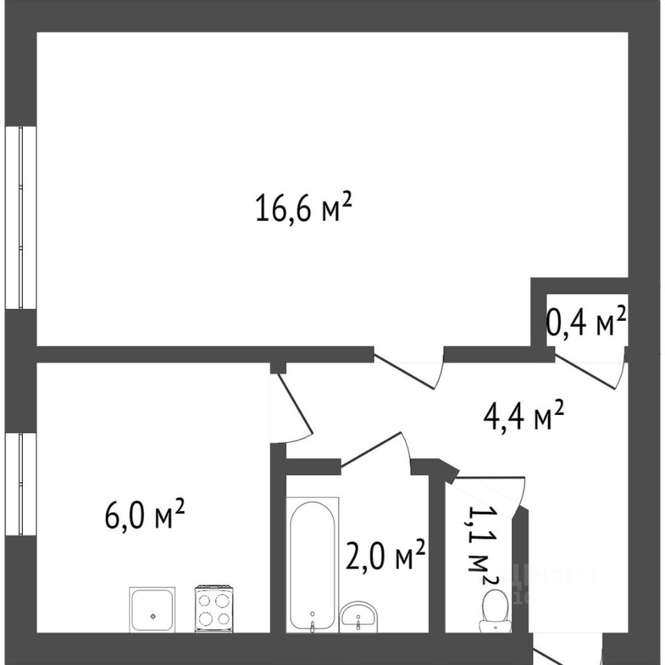 Продаю однокомнатную квартиру 30,4м² Ланское ш., 43, Санкт-Петербург, м.  Черная речка - база ЦИАН, объявление 298212215