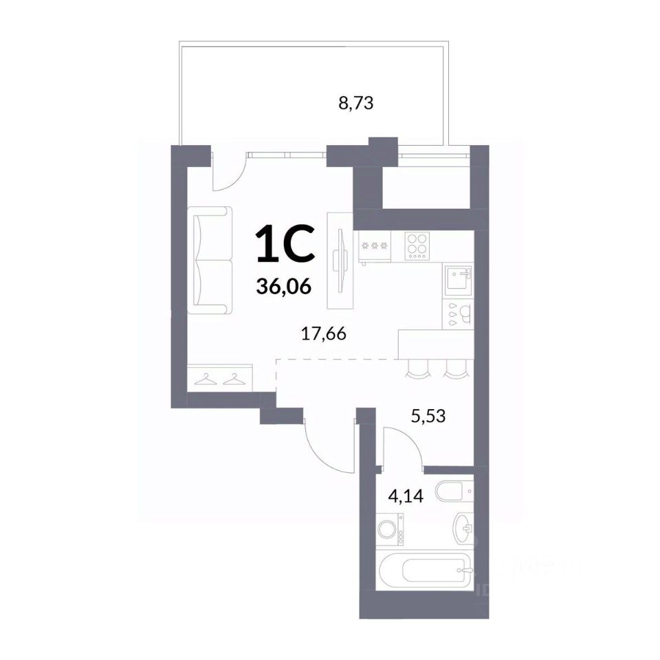 Продажа квартиры-студии 30м² Новосибирск, Новосибирская область, Горский  микрорайон, Горская лагуна жилой комплекс, м. Студенческая - база ЦИАН,  объявление 298254220