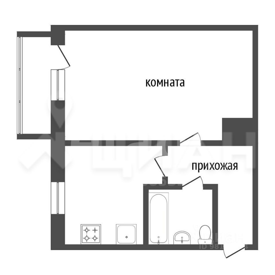 Купить однокомнатную квартиру 36.1м² ул. Академика Королева, 3В ...