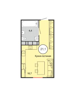 1-комн.кв., 21 м², этаж 7
