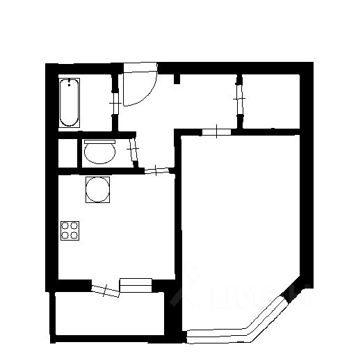 Планировка этой квартиры по данным Циан