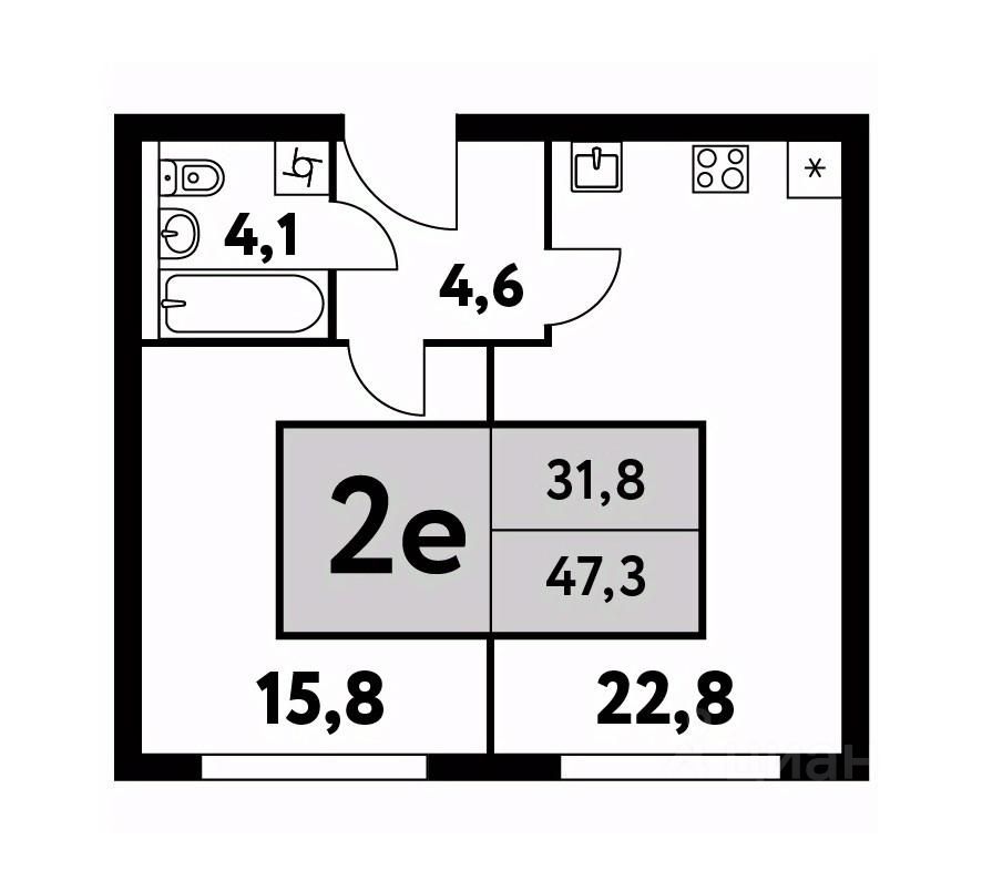 Продается2-комн.квартира,47,3м²