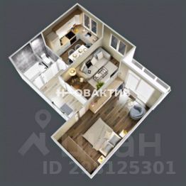 2-комн.кв., 44 м², этаж 3