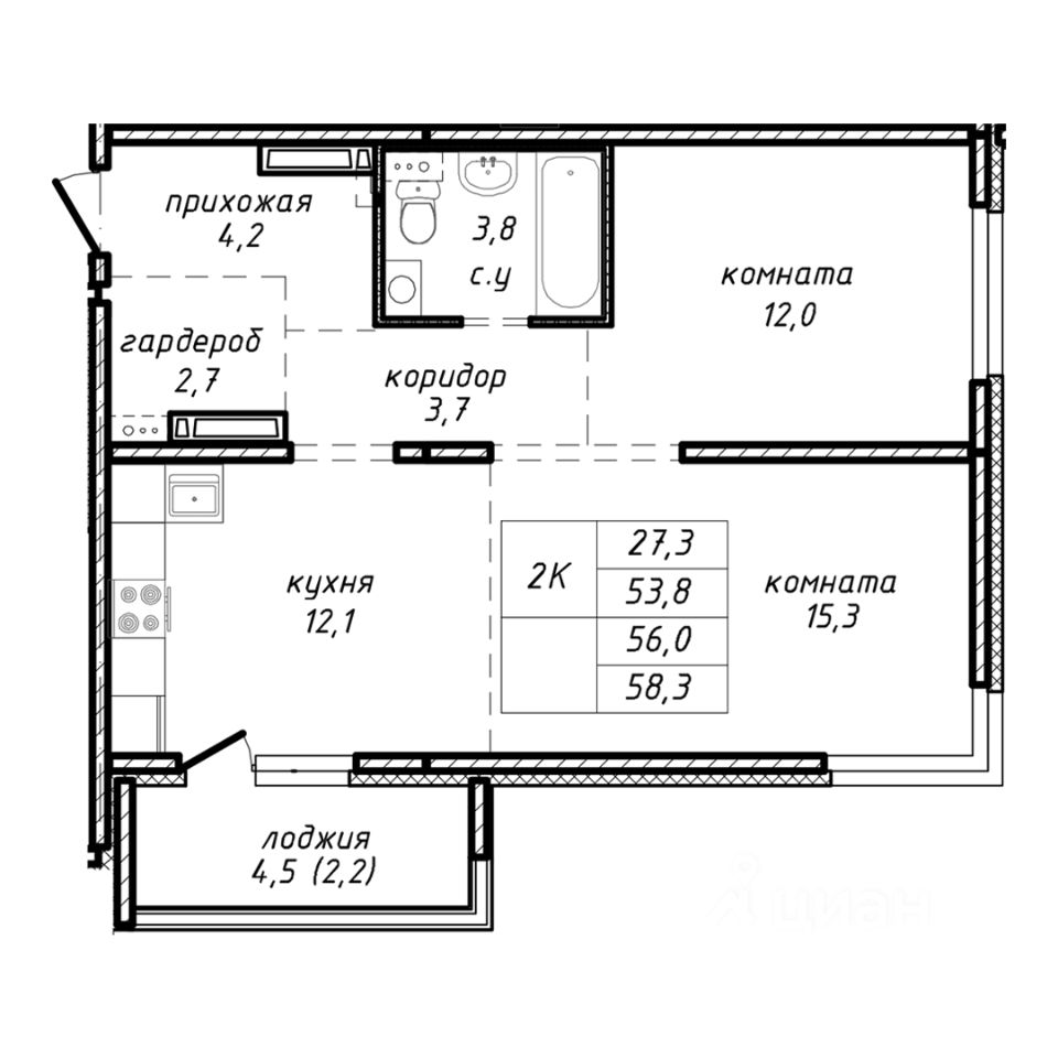 Продаю двухкомнатную квартиру 56м² ул. Связистов, 162к4с, Новосибирск,  Новосибирская область, м. Площадь Маркса - база ЦИАН, объявление 298449149