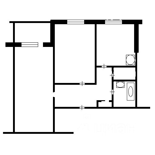 Планировка этой квартиры по данным Циан