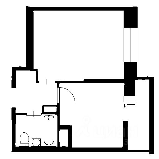 Планировка этой квартиры по данным Циан