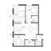 4-комн.кв., 94 м², этаж 8