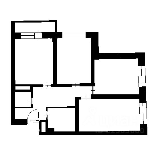 Планировка этой квартиры по данным Циан
