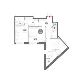 3-комн.кв., 81 м², этаж 3