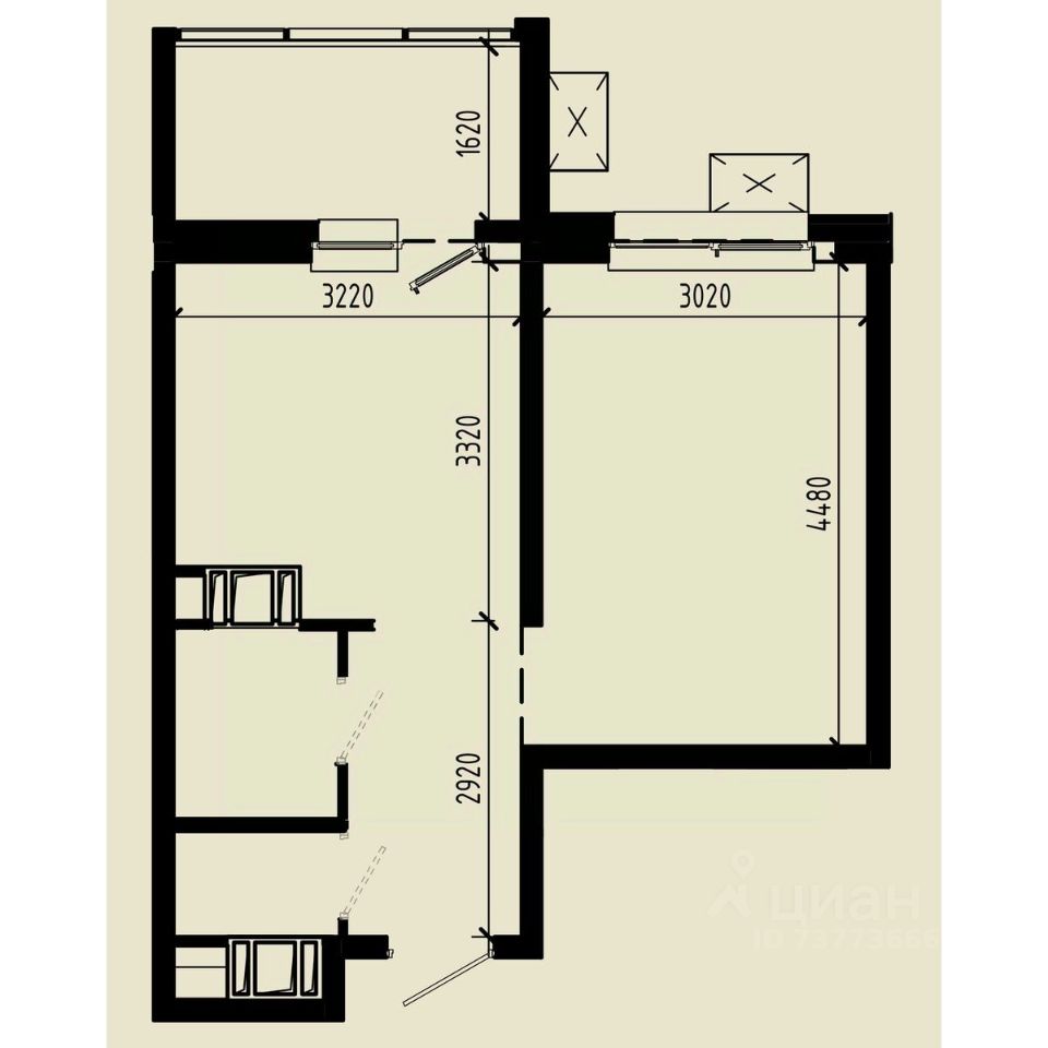 Продажа однокомнатной квартиры 35,4м² Тихоокеанская ул., Хабаровск,  Хабаровский край - база ЦИАН, объявление 298588726