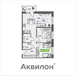 2-комн.кв., 58 м², этаж 1